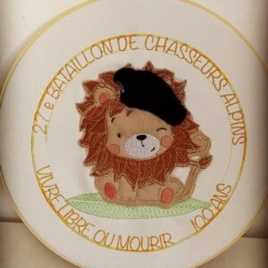 Tambour brodé Chasseurs alpins ou sur mesure